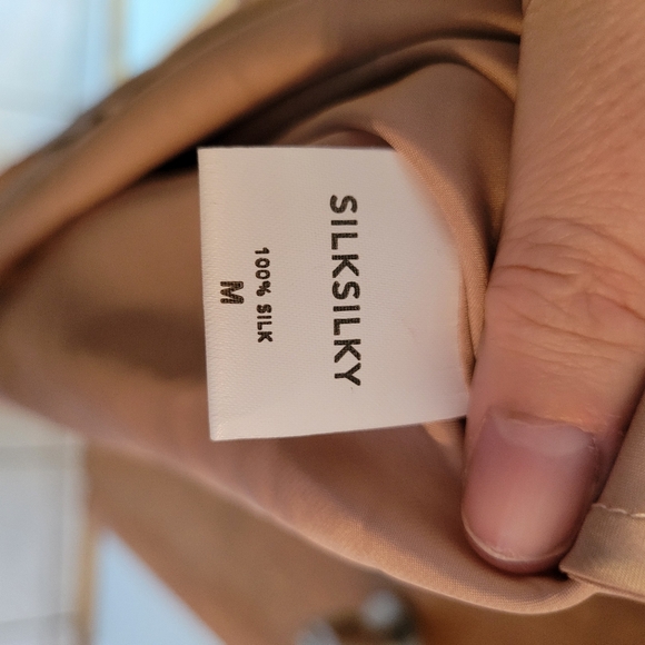 💐 NWT Pale Mauve 100% Mulberry Silk Cowl Neck Maxi Slip Dress - Picture 5 of 5